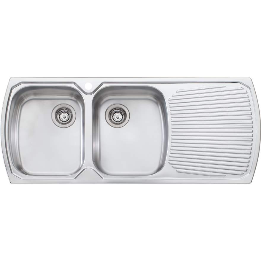 Oliveri Monet Double Bowl Topmount Sink with Drainer