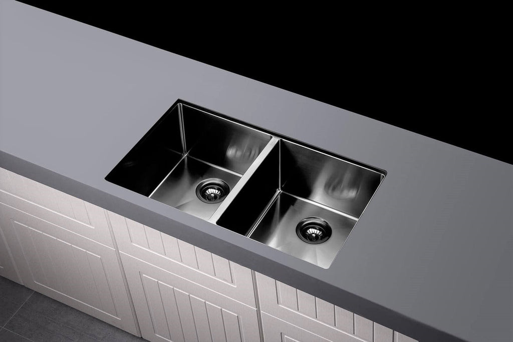Meir Kitchen Sink Double Bowl 760 x 440 - Gunmetal Black