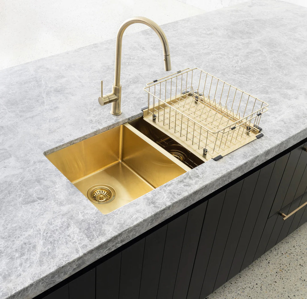 Meir Lavello Dish Rack - Brushed Bronze Gold