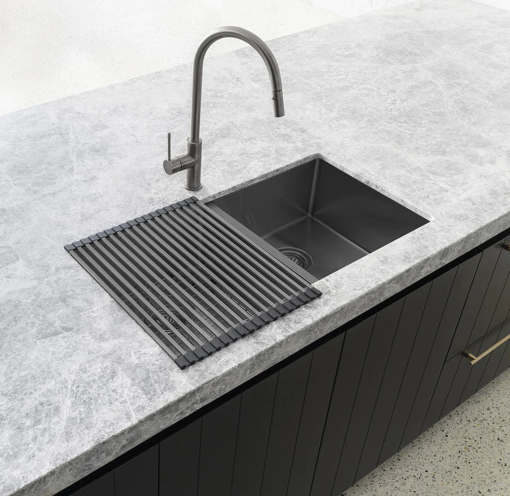 Meir Lavello Stainless Steel Rolling Mat Protector - Gunmetal Black