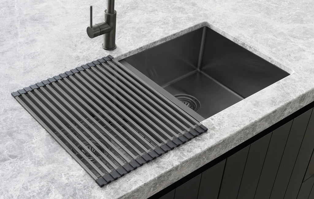 Meir Lavello Stainless Steel Rolling Mat Protector - Gunmetal Black