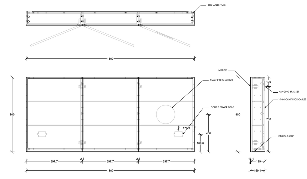 ADP Moonlight Shaving Cabinet LED - Wellsons