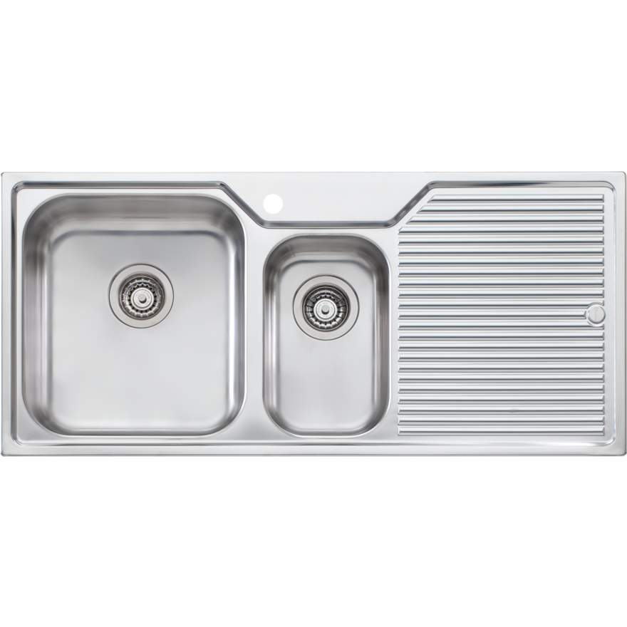 Oliveri Nu-Petite 1 & 1/2 Bowl Topmount Sink With Drainer
