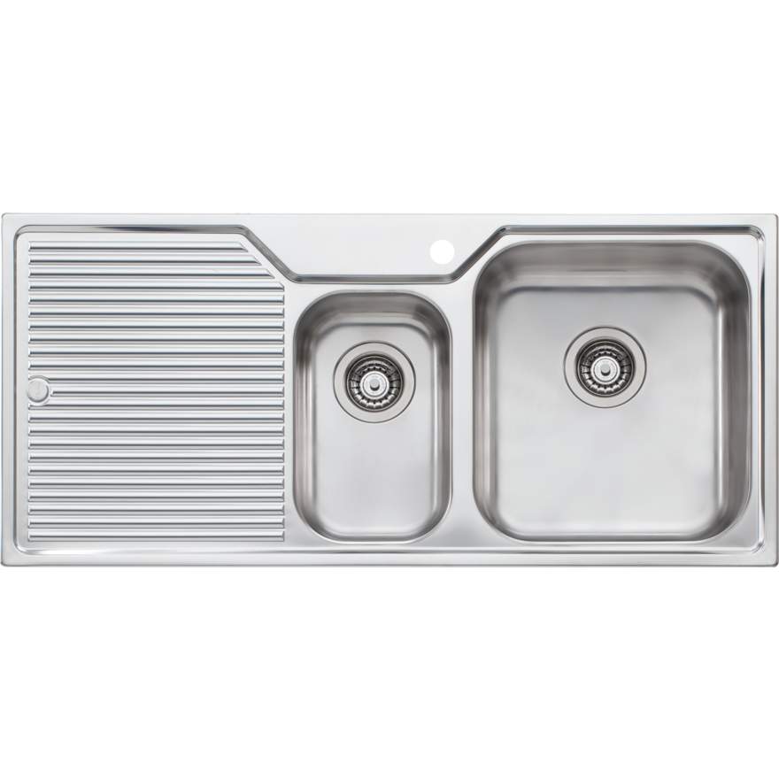 Oliveri Nu-Petite 1 & 1/2 Bowl Topmount Sink With Drainer