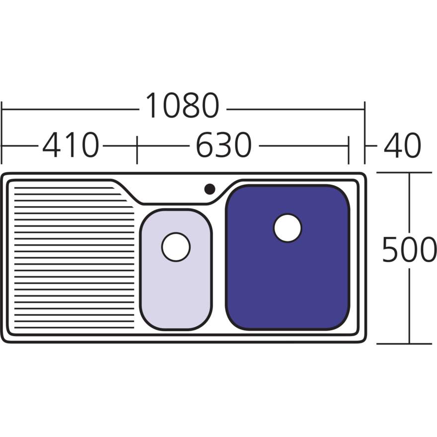 Oliveri Nu-Petite 1 & 1/2 Bowl Topmount Sink With Drainer