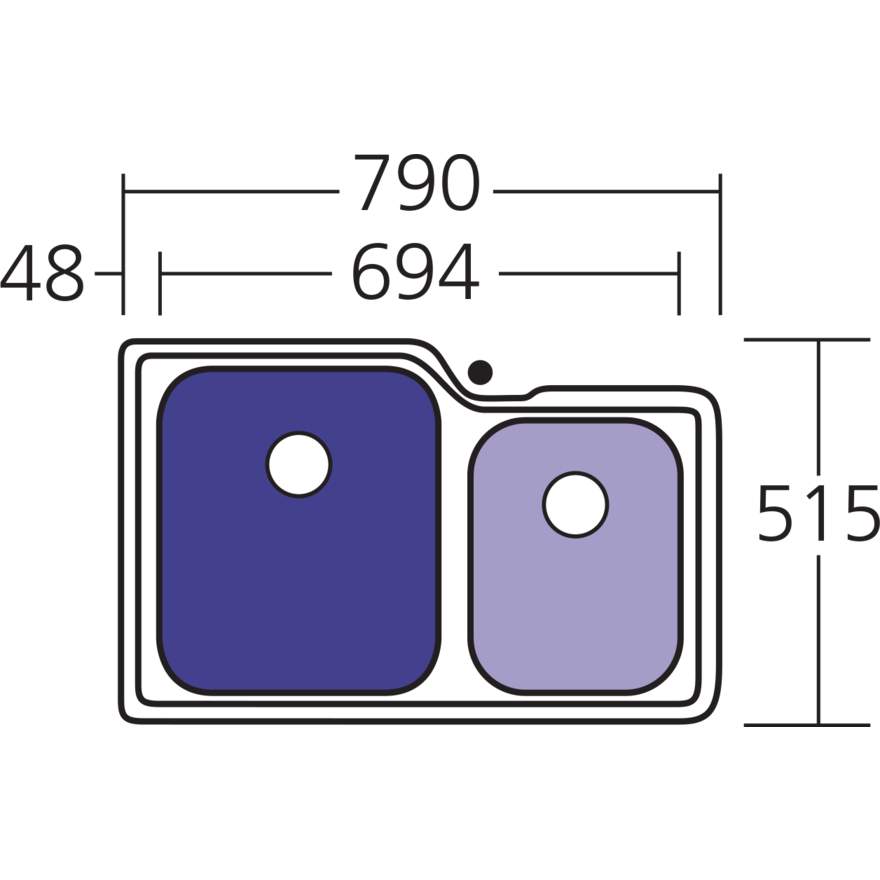 Oliveri Nu-Petite 1 & 3/4 Bowl Undermount Sink