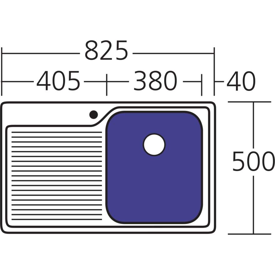 Oliveri Nu-Petite Single Bowl Topmount Sink with Drainer