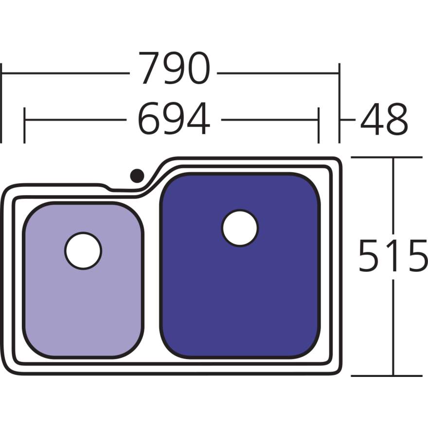Oliveri Nu-Petite 1 & 3/4 Bowl Undermount Sink
