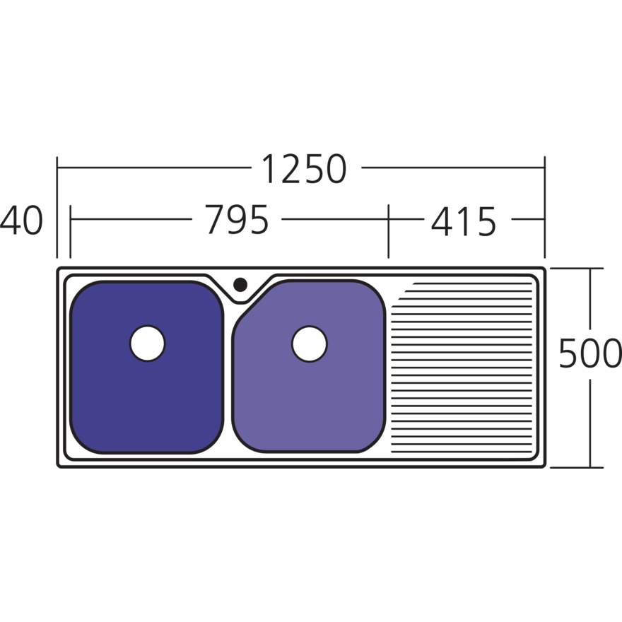 Oliveri Nu-Petite Double Bowl Topmount Sink with Drainer