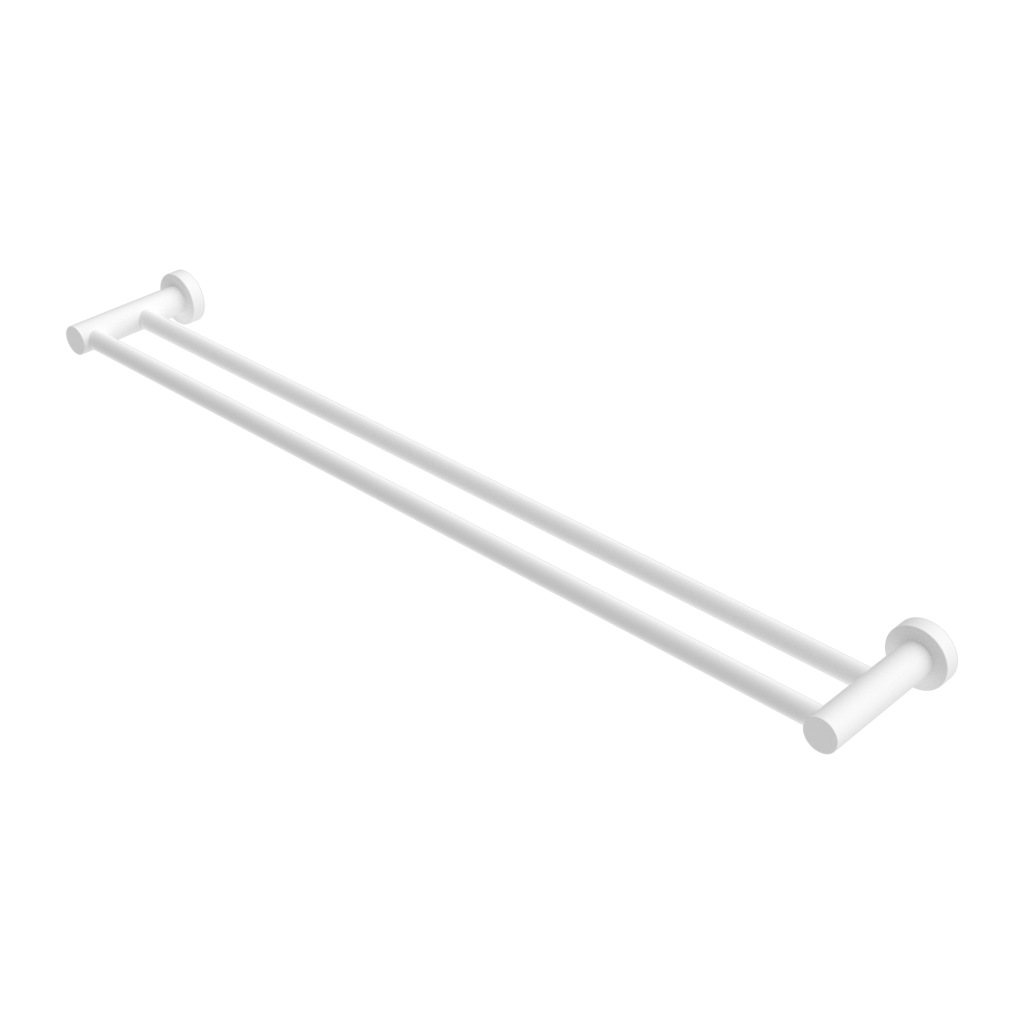 Nero Mecca Double Towel Rail 800mm - Matte White