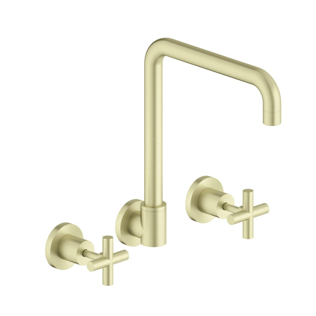 Nero X Plus Wall Kitchen Set Swivel Spout - Brushed Gold