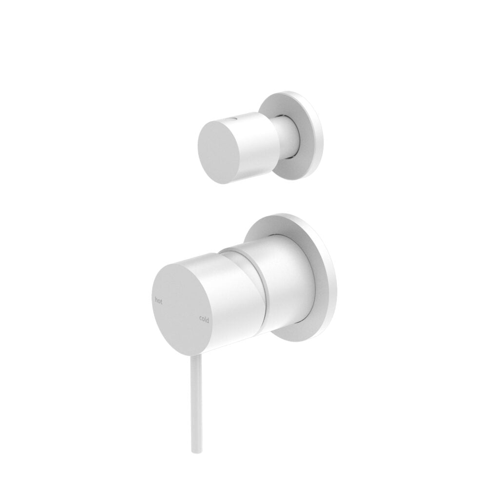 Nero Mecca Shower Mixer with Divertor Separate Backplate - Matte White