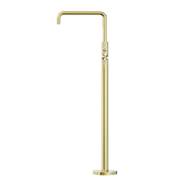 Nero Opal Freestanding Bath Mixer with Handshower - Brushed Gold
