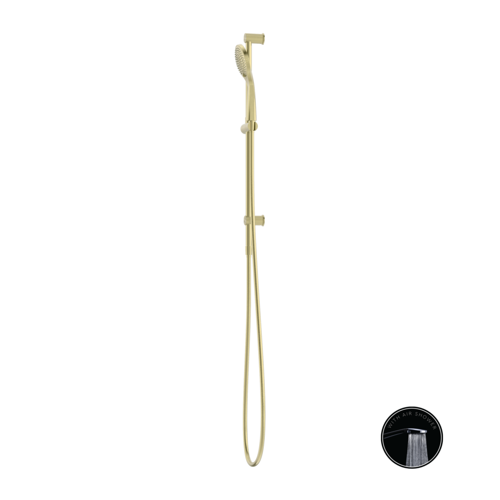 Nero Opal Rail Shower With Air Shower - Brushed Gold