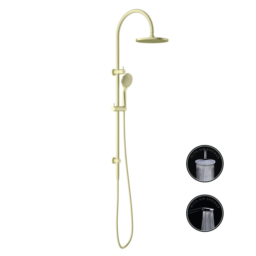 Nero Opal Twin Shower Set With Air Shower - Brushed Gold