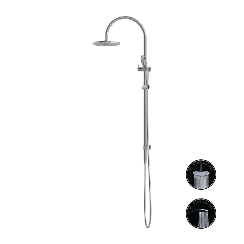 Nero Opal Twin Shower Set With Air Shower - Brushed Nickel