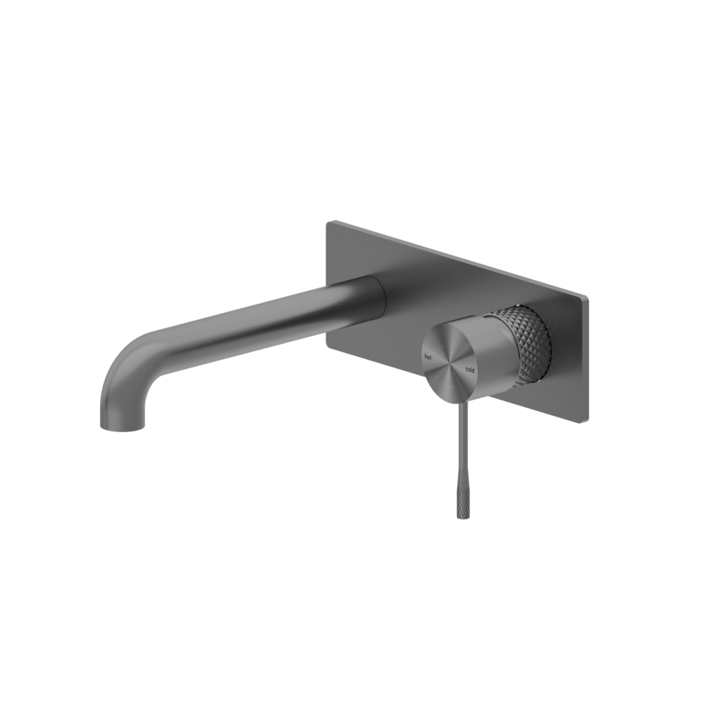Nero Opal Wall Basin / Bath Mixer - Graphite Gunmetal Grey - Wellsons