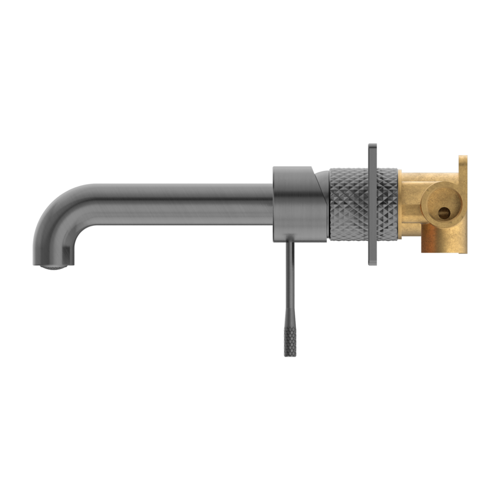 Nero Opal Wall Basin / Bath Mixer - Graphite Gunmetal Grey - Wellsons