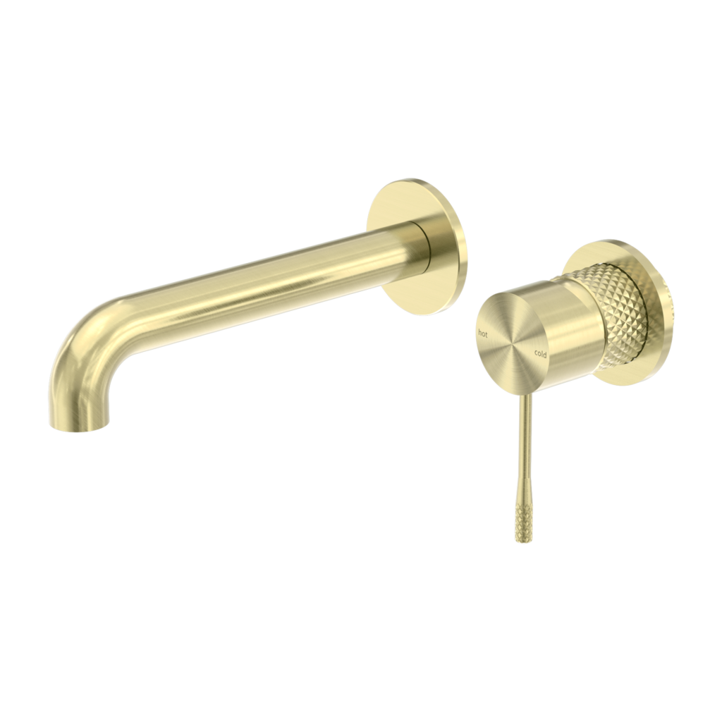 Nero Opal Wall Basin / Bath Mixer Separate Back Plate - Brushed Gold - Wellsons