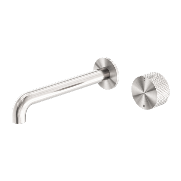 Nero Opal Progressive Wall Basin Mixer Set - Brushed Nickel