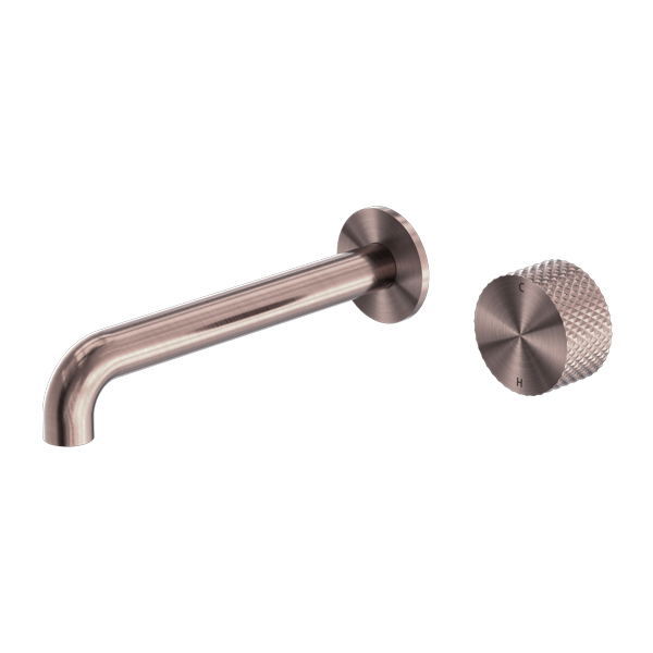 Nero Opal Progressive Wall Basin Mixer Set - Brushed Bronze