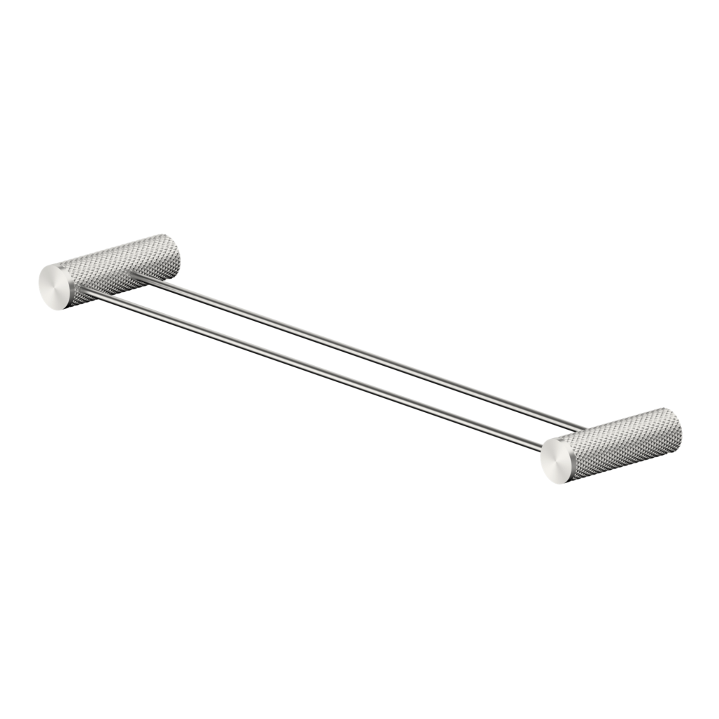 Nero Opal Double Towel Rail 600mm - Brushed Nickel