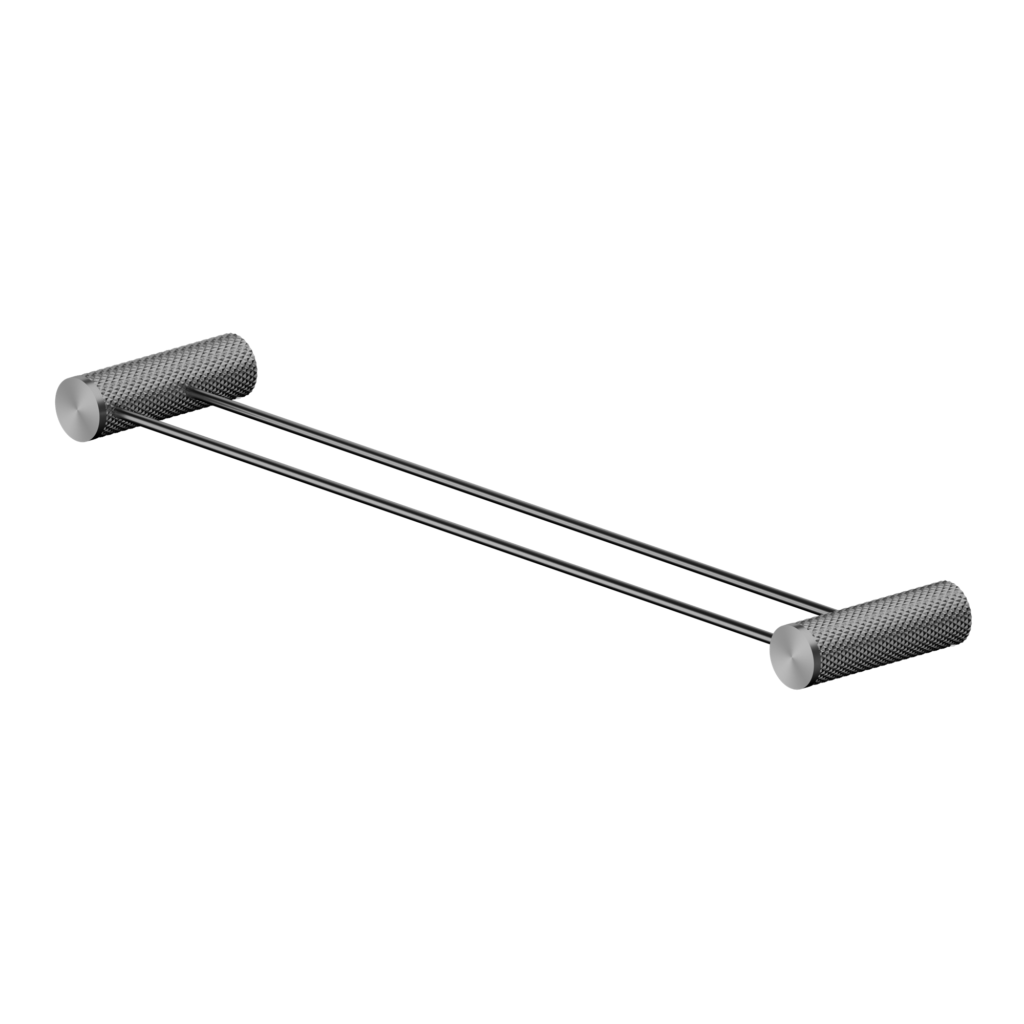Nero Opal Double Towel Rail 600mm - Graphite Gunmetal Grey
