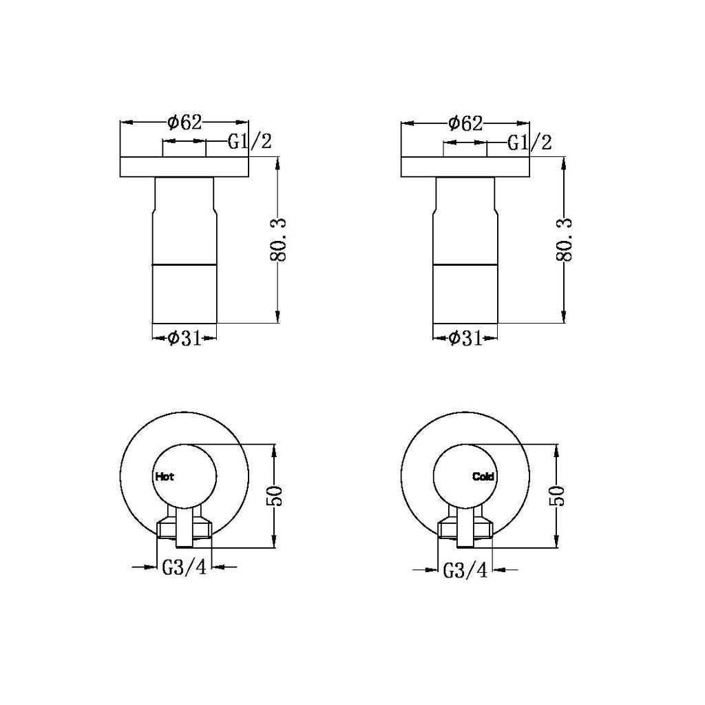 Nero Washing Machine Tap Set - Gunmetal Grey
