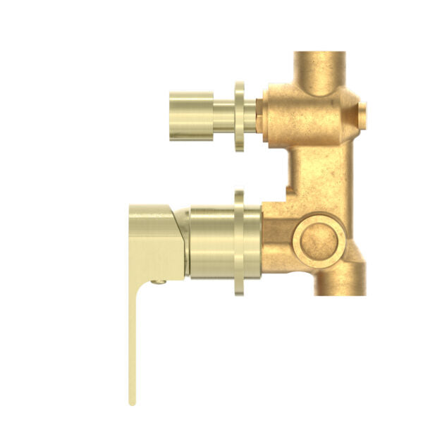 Nero Bianca Shower / Bath Mixer with Diverter (Separate Backplates) - Brushed Gold