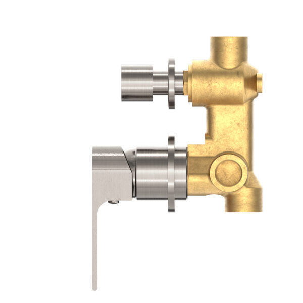 Nero Bianca Shower / Bath Mixer with Diverter (Separate Backplates) - Brushed Nickel