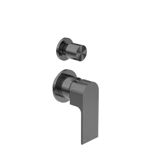 Nero Bianca Shower / Bath Mixer with Diverter (Separate Backplates) - Gunmetal Grey