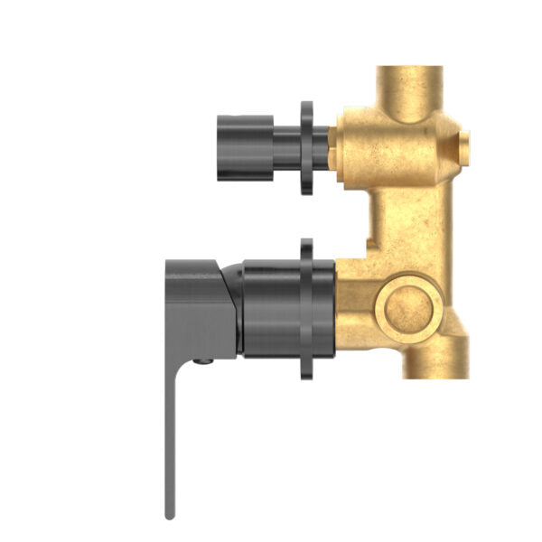 Nero Bianca Shower / Bath Mixer with Diverter (Separate Backplates) - Gunmetal Grey