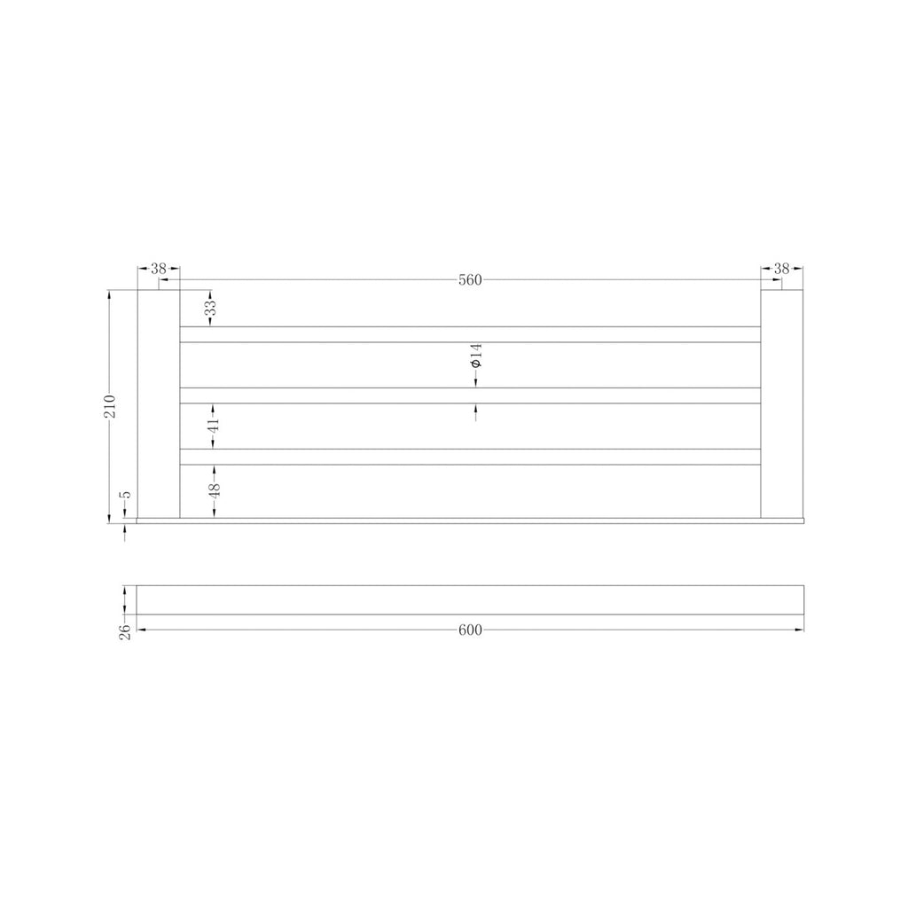 Nero Celia Towel Rack - Matte Black - Wellsons