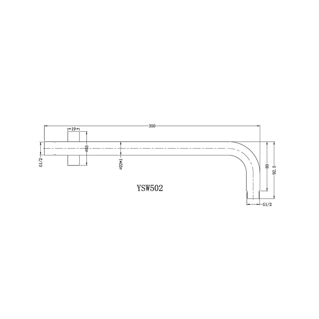 Nero Round Wall Shower Arm - Matte White