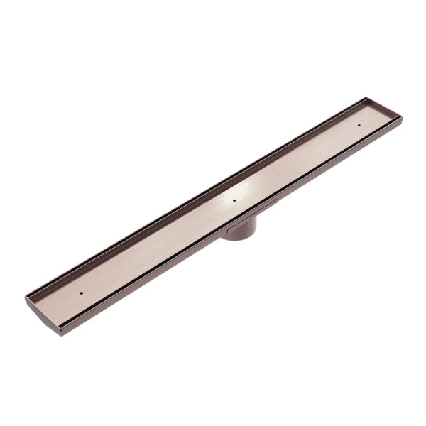 Nero Tile Insert V Channel Floor Waste 89mm Outlet - Brushed Bronze