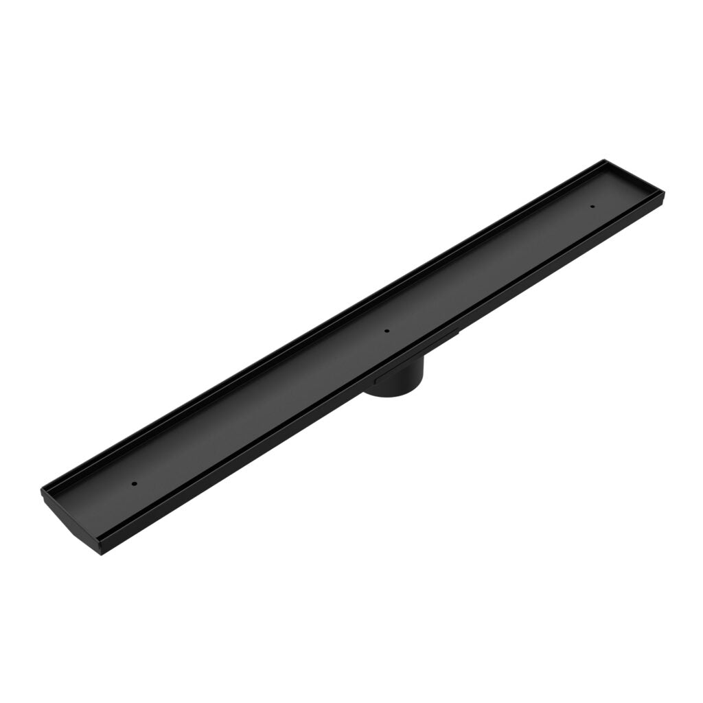 Nero Tile Insert V Channel Floor Waste 89mm Outlet - Matte Black