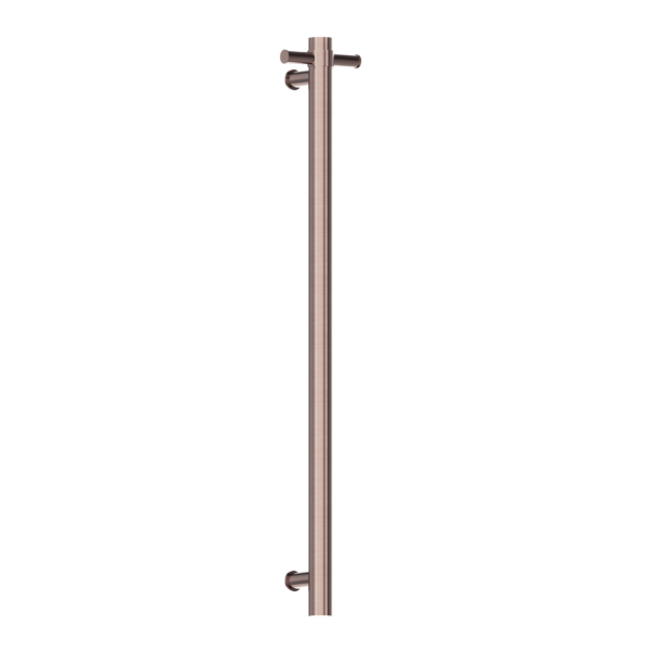 Nero Heated Vertical Towel Rail - Brushed Bronze