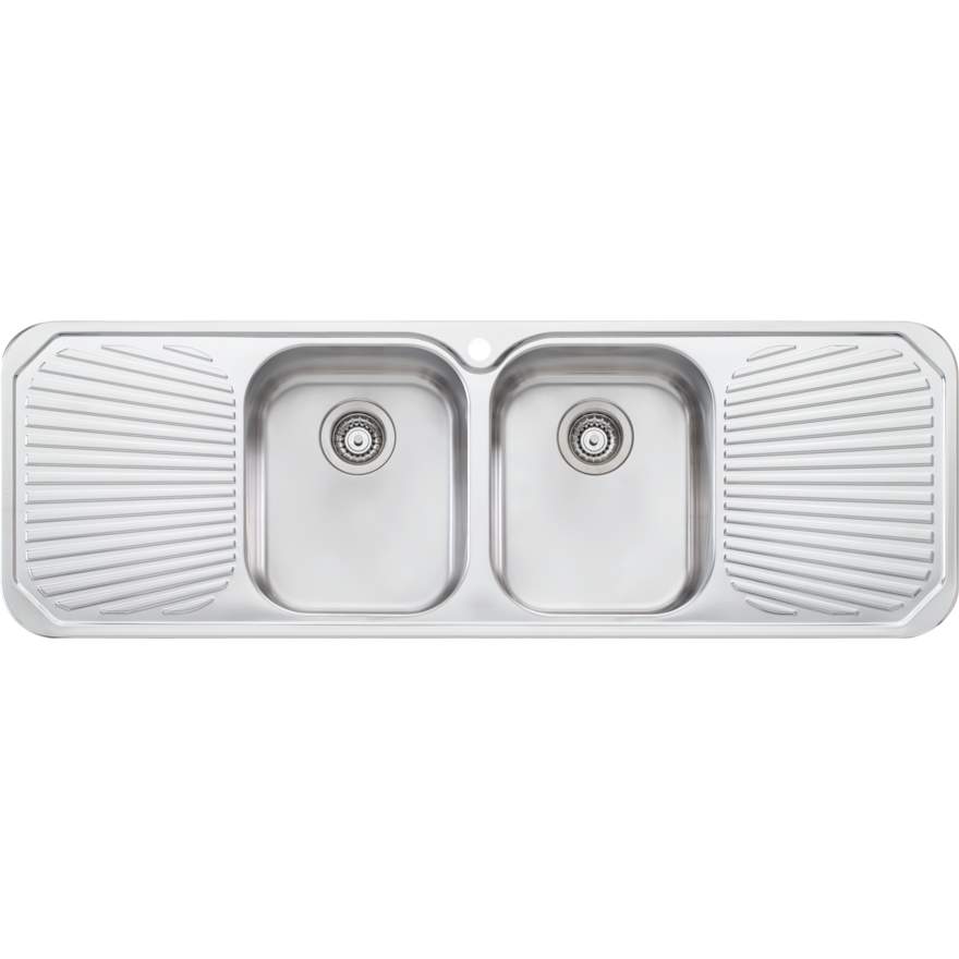 Oliveri Petite Double Bowl Sink With Double Drainer