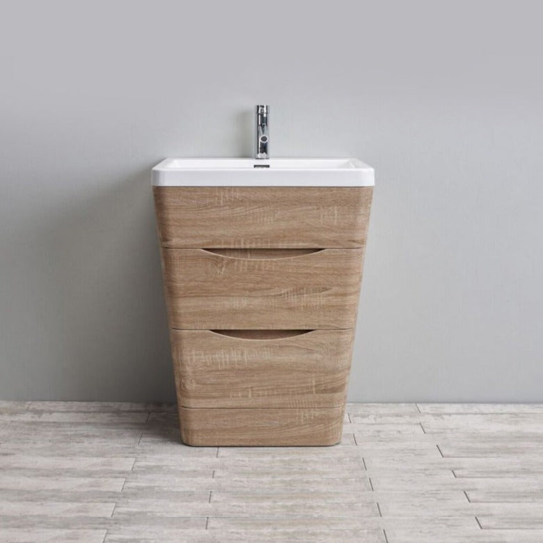 Belbagno Piramid Floor Vanity 800mm - White Oak - Wellsons