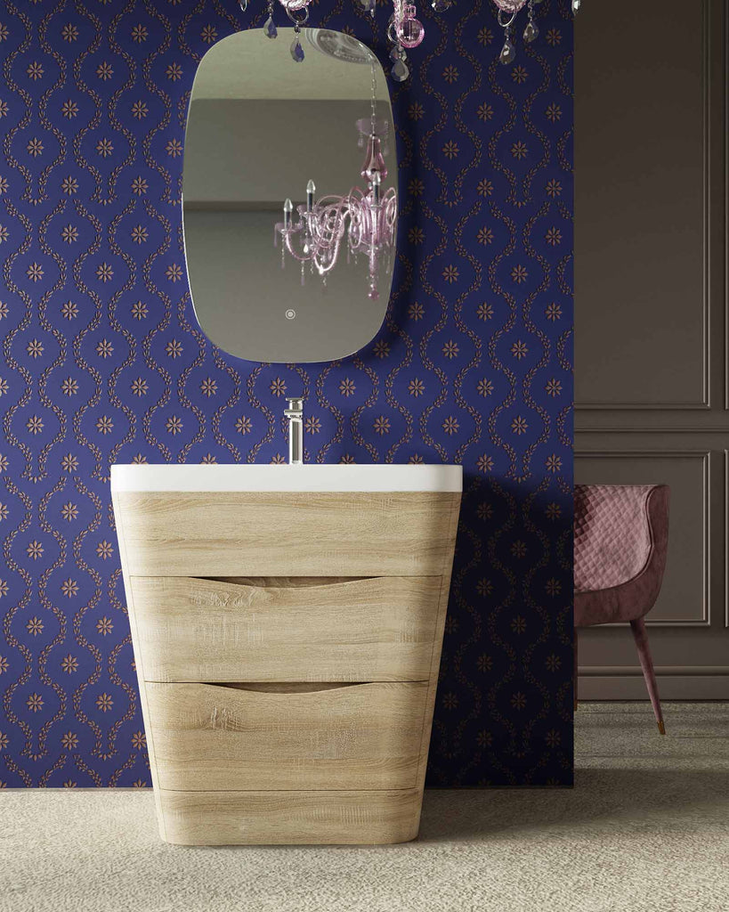 Belbagno Piramid Floor Vanity 800mm - White Oak - Wellsons