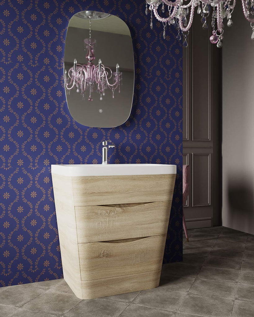 Belbagno Piramid Floor Vanity 800mm - White Oak - Wellsons