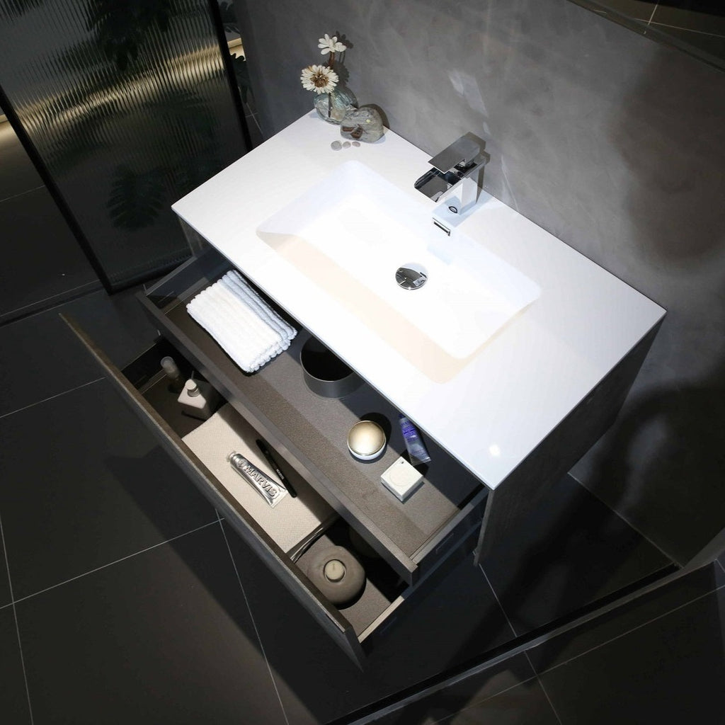 Belbagno Prado Wall Hung Vanity 750mm - Maple Oak