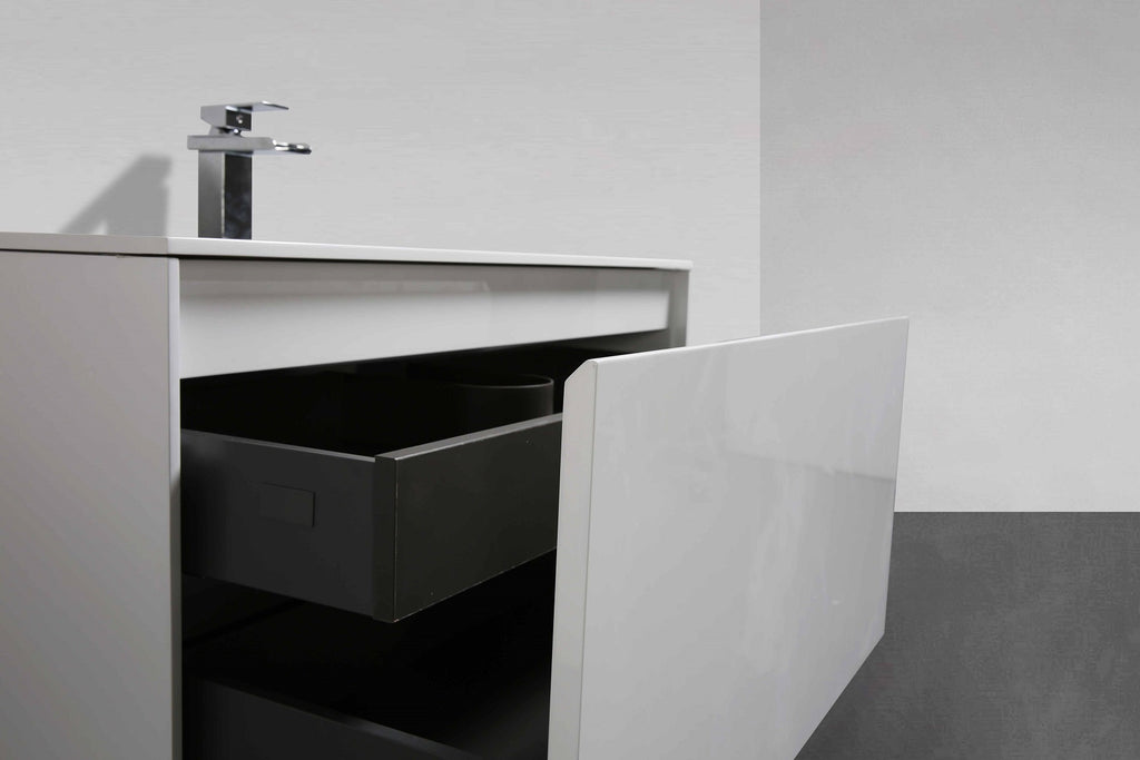 Belbagno Prado Wall Hung Vanity 900mm - Gloss White