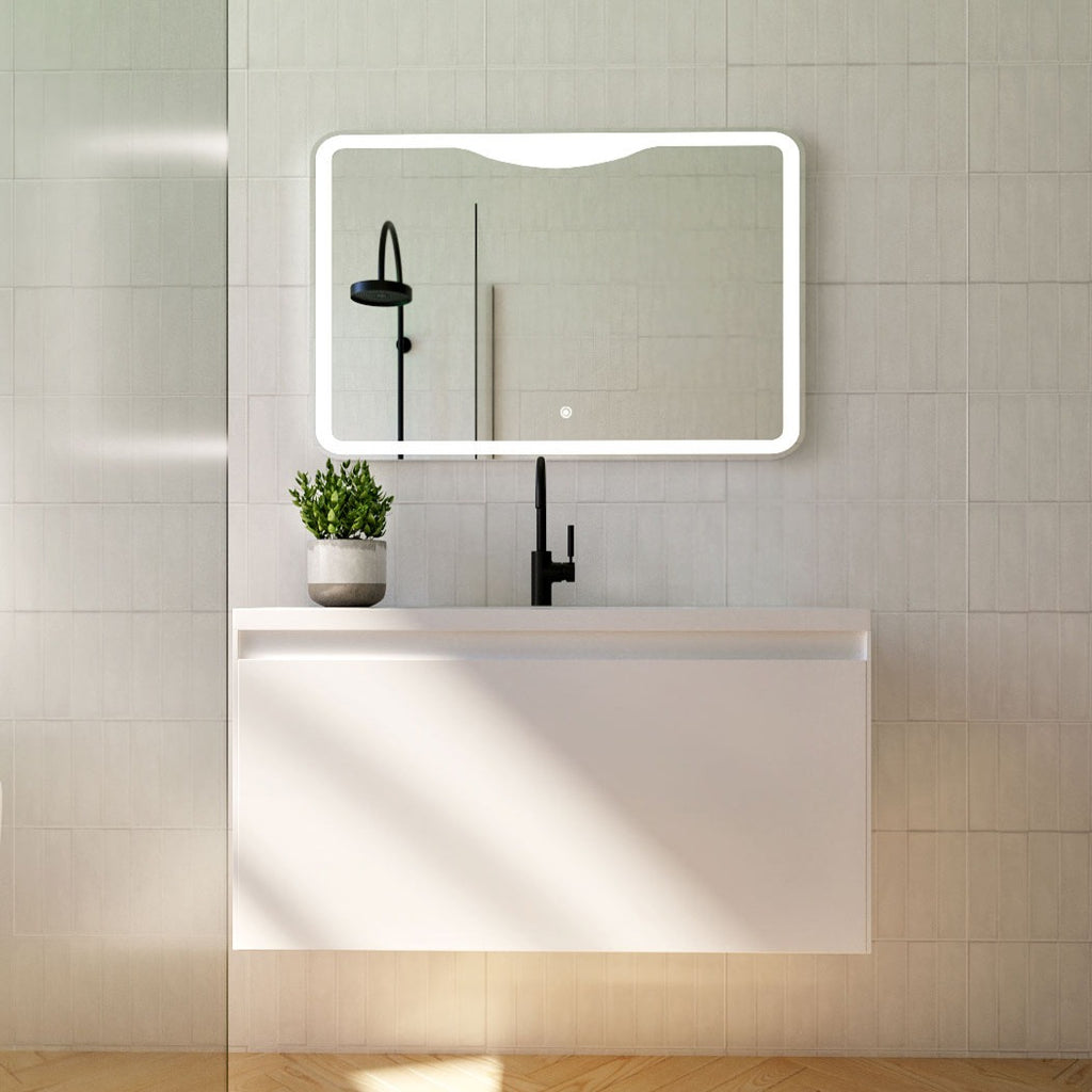 Belbagno Prado Wall Hung Vanity 900mm - Gloss White