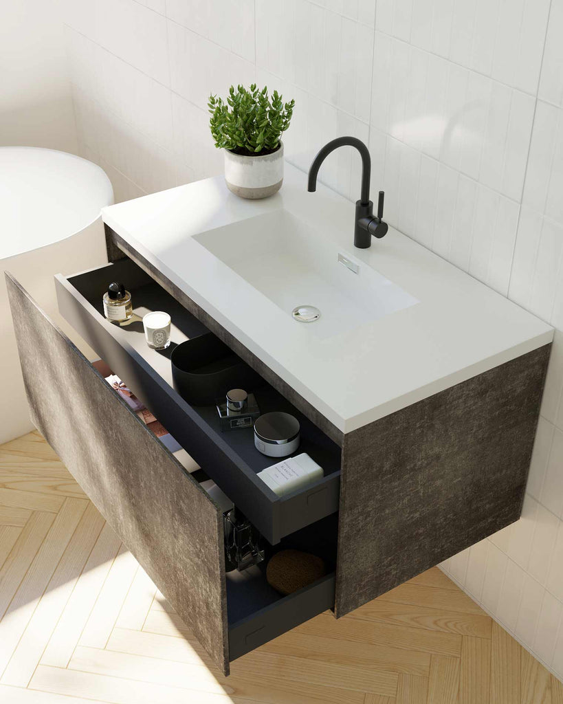 Belbagno Prado Wall Hung Vanity 900mm - Maple Oak