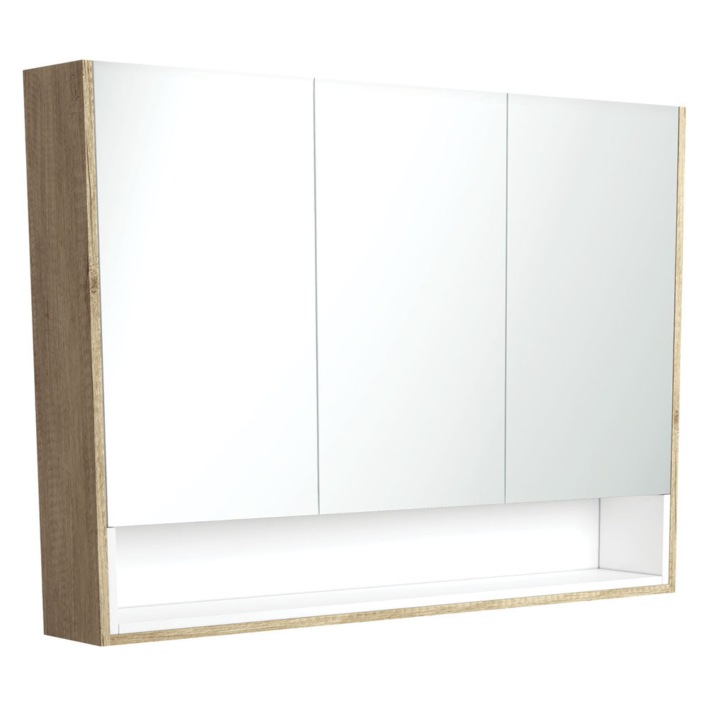 Fienza Mirror Cabinet with Display Shelf 750mm - 1200mm - Scandi Oak