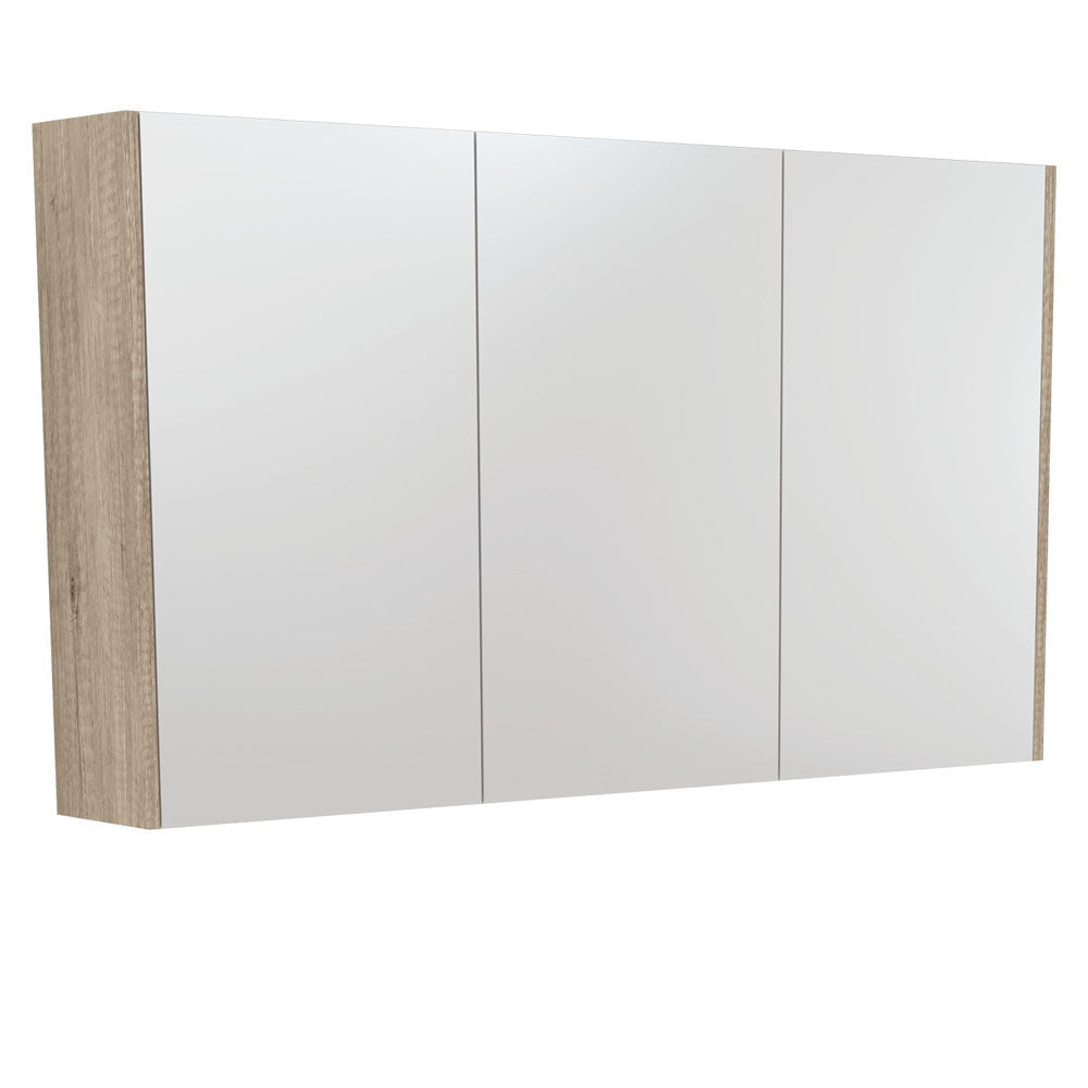 Fienza Mirror Cabinet with Scandi Oak Side Panels 600mm - 1500mm