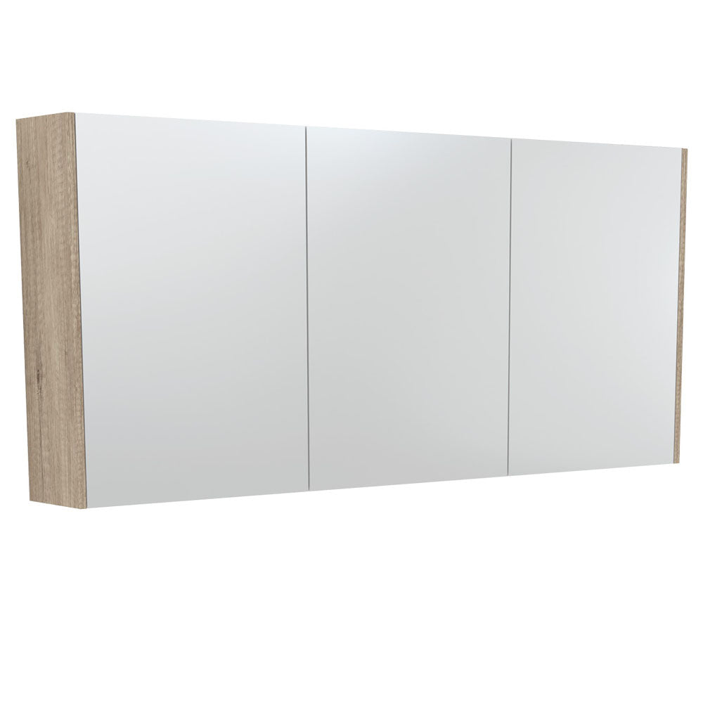 Fienza Mirror Cabinet with Scandi Oak Side Panels 600mm - 1500mm