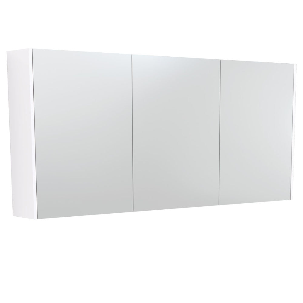 Fienza Mirror Cabinet with Satin White Side Panels 600mm - 1500mm