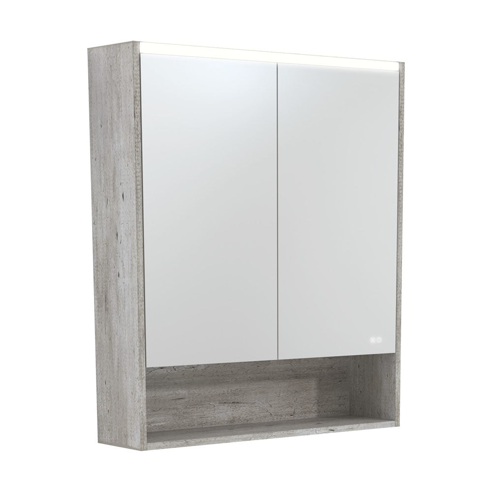 Fienza LED Mirror Cabinet with Display Shelf 750mm - 1200mm - Industrial